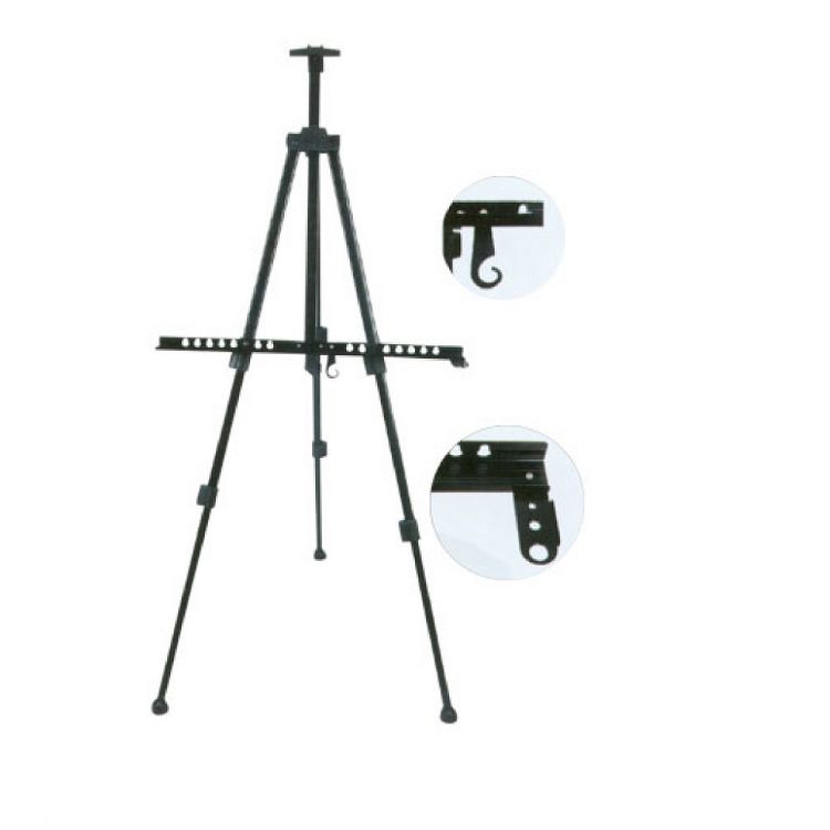 Мольберт Сонет металлический (алюминевый), тренога с нижней штангой, чехол, крючок и держатель для кистей — PalitraMastera