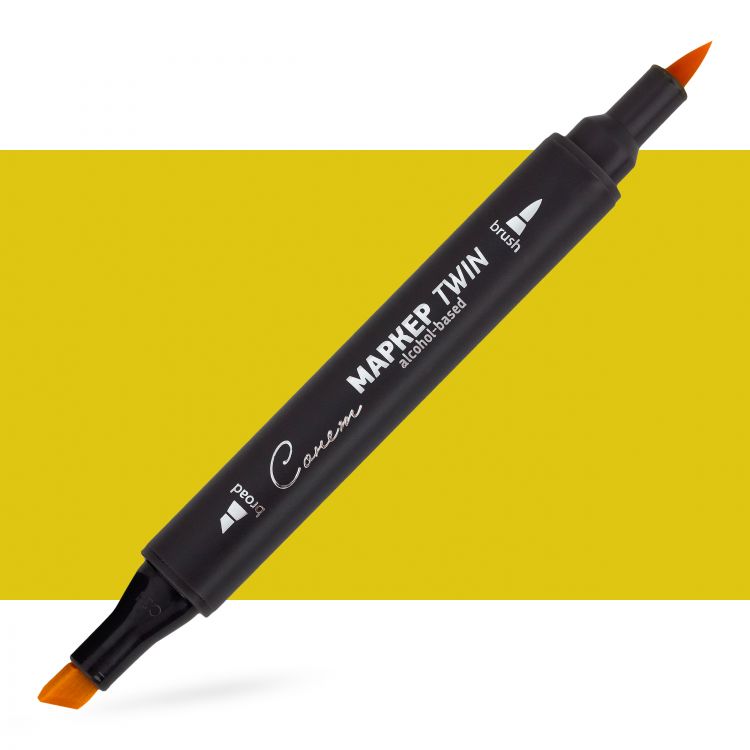 Маркер спиртовой Сонет Twin Brush, желтая молния &mdash; PalitraMastera