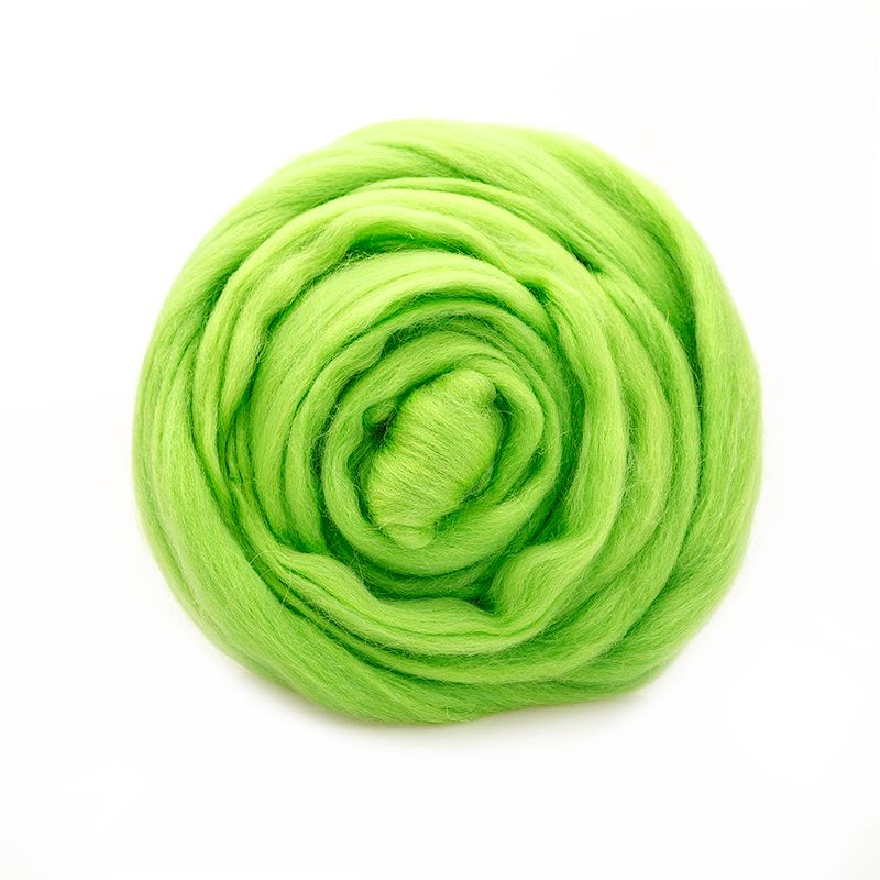 Пряжа ТР ГЛ Полутонкая  для валяния 100% шерсть 100 г №3295 яркий салат фото 1 &mdash; PalitraMastera