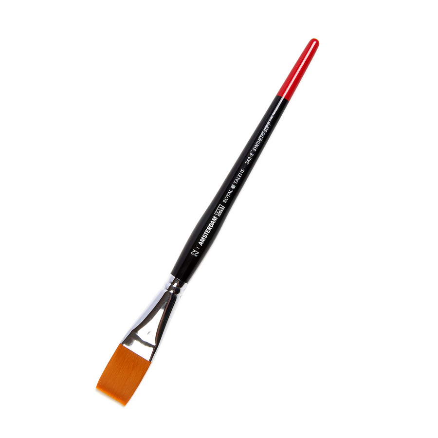 Кисть для акрила Amsterdam 342 синтетика мягкая плоская ручка короткая №22 фото 1 — PalitraMastera