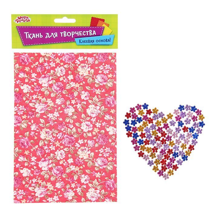 Ткань на клеевой основе для декорирования №171, 21*14,5 см + стразы 5 г фото 1 — PalitraMastera