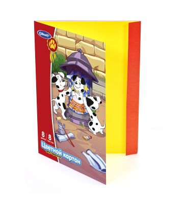 Картон цв мелов. двусторонний &quot;Cullinan&quot;, А4, 8л., 8 цв., 220г/м2 &quot;Далматинцы&quot; — PalitraMastera