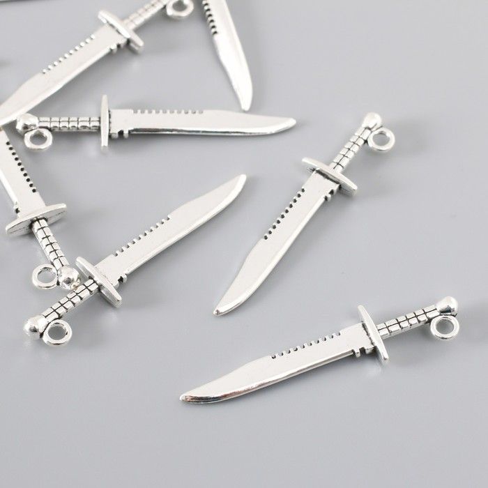 Декор для творчества металл &quot;Меч короля Артура&quot; серебро1 шт G155B484 4,3х1 см  7006303 — PalitraMastera