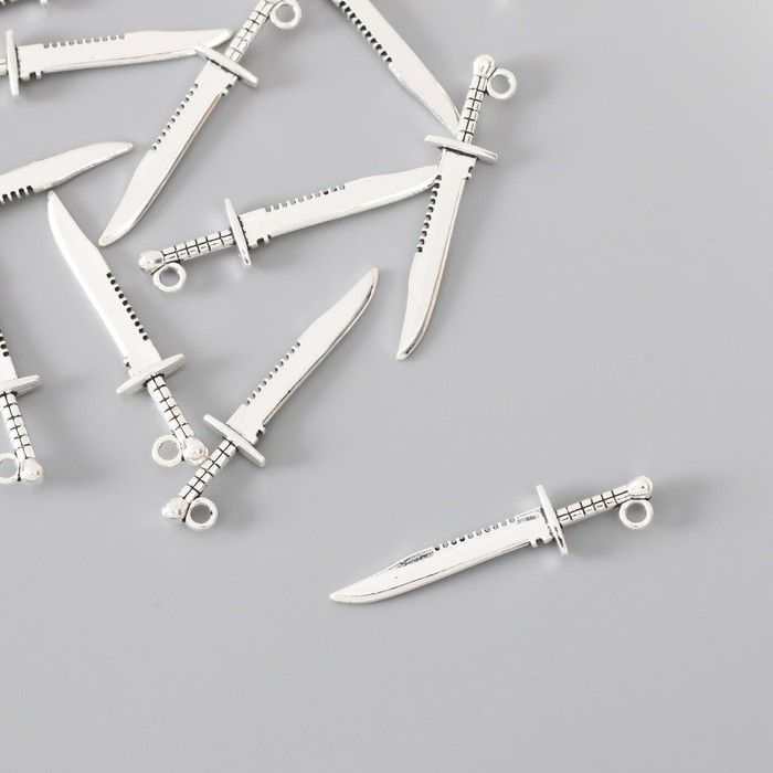 Декор для творчества металл &quot;Меч короля Артура&quot; серебро1 шт G155B484 4,3х1 см  7006303 — PalitraMastera