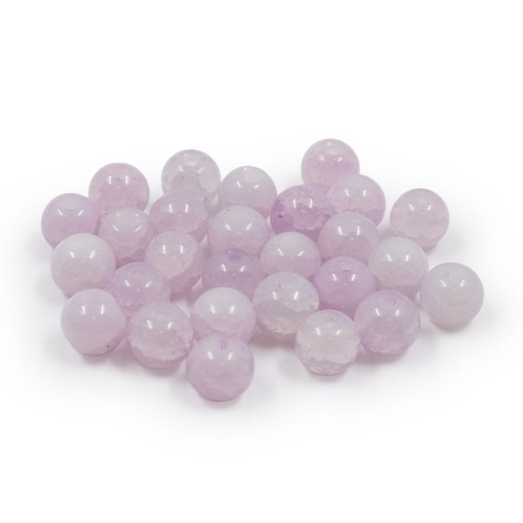 1301137 Бусины стеклянные 'Нефритовое кракле' 8мм, упак/34шт., Astra&amp;Craft (2 сиреневый) — PalitraMastera