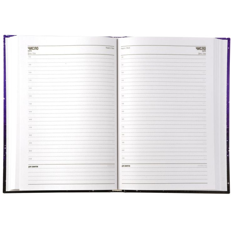 Ежедневник А5 недат. LITE КОСМОС 128 л. лин. дизайн тв. обл. 7БЦ, гл. лам. &mdash; PalitraMastera