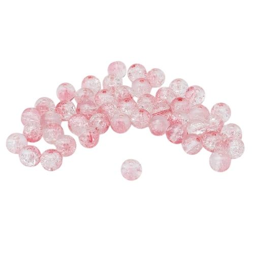1301138 Бусины стеклянные 'Кракле' 8мм, упак/46шт., Astra&amp;Craft (SY 24 градиент прозрачный/розовый) &mdash; PalitraMastera