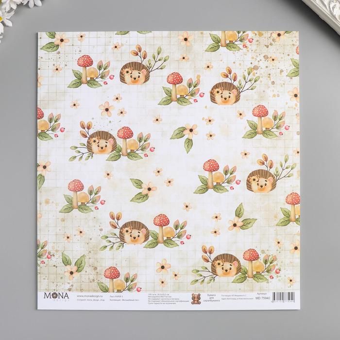 Бумага для скрапбукинга &quot;Волшебный лес 3&quot; 30.5х30.5 см, 190 гр/м 5330072 — PalitraMastera