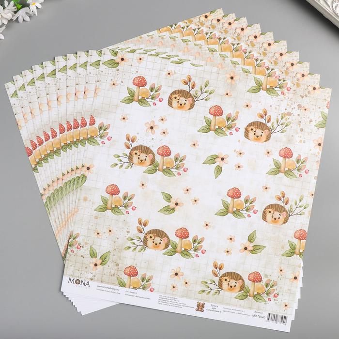 Бумага для скрапбукинга &quot;Волшебный лес 3&quot; 30.5х30.5 см, 190 гр/м 5330072 — PalitraMastera