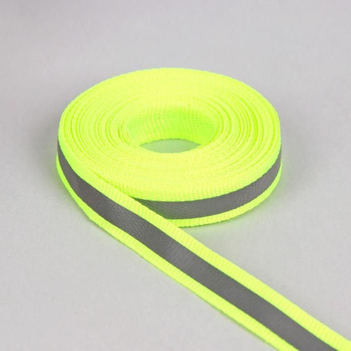 Светоотражающая лента стропа, 10 мм, 5 ± 1 м, цвет салатовый — PalitraMastera