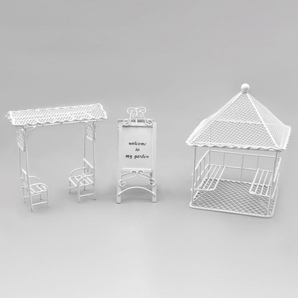 Мебель для куклы, 3 предмета (беседка 2 шт, доска), Астра фото 1 — PalitraMastera