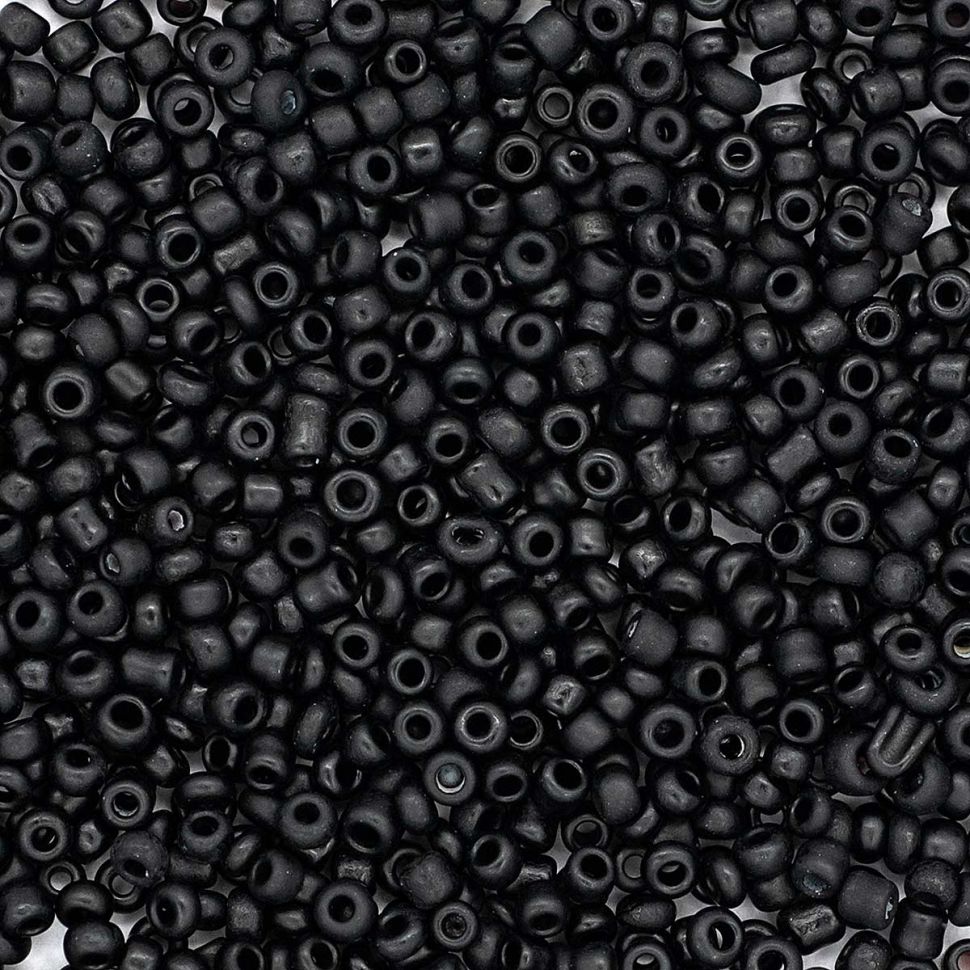 Бисер Astra&Craft 11/0, 20 г (М49 черный/непрозр.матовый) фото 1 — PalitraMastera