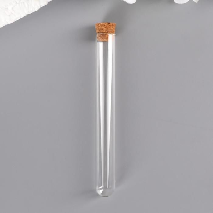 Декор для творчества стекло &quot;Пробирка с пробкой&quot;, 20 мл, 12х1,5х1,5 см  4780785 — PalitraMastera