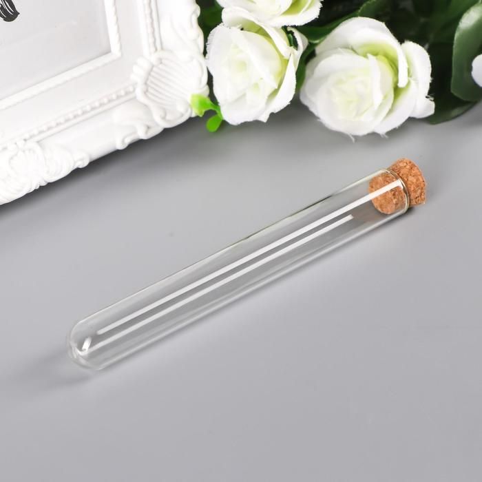 Декор для творчества стекло &quot;Пробирка с пробкой&quot;, 20 мл, 12х1,5х1,5 см  4780785 — PalitraMastera