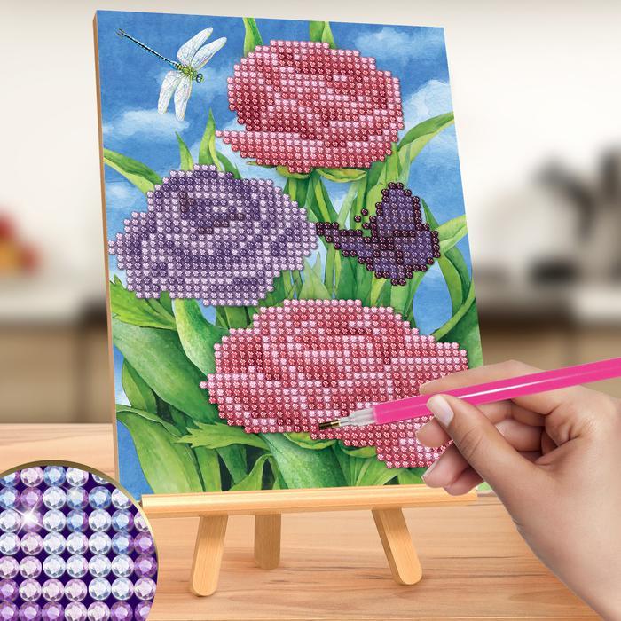 Алмазная вышивка на подставке "Цветы", 13 х 19 см фото 1 &mdash; PalitraMastera