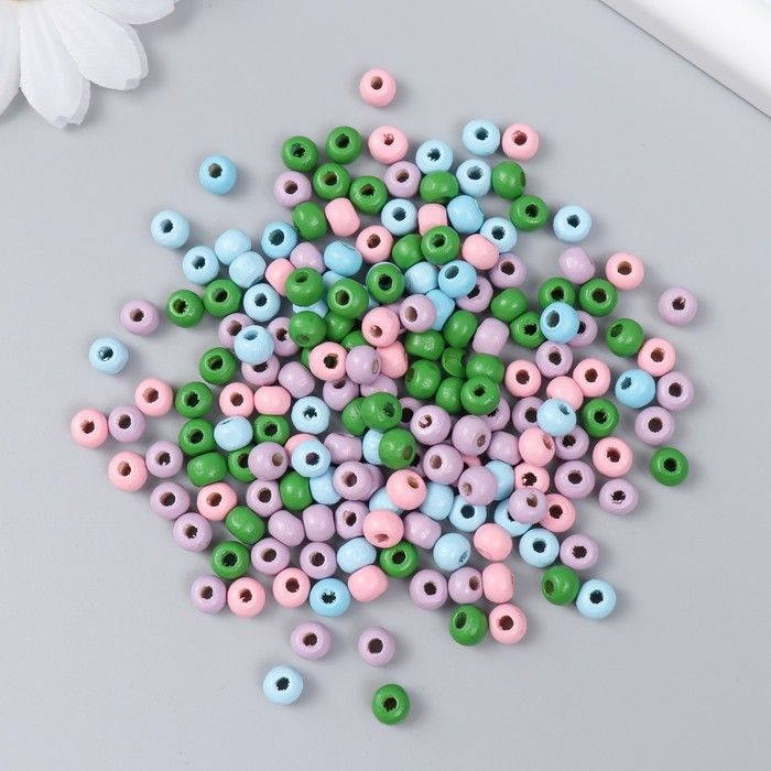 Бусины для творчества дерево "Шарики. Лето" набор 20 гр d=0,6 см  9359930 &mdash; PalitraMastera