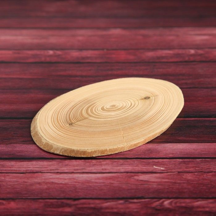 Спил дерева "Еловый", овальный, d=4-8 см, h=3,5 мм фото 1 &mdash; PalitraMastera