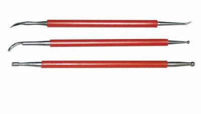 Набор для моделирования 3 шт. (двусторонние, красная ручка. Дотсы, лапка, основные) SFT051 — PalitraMastera