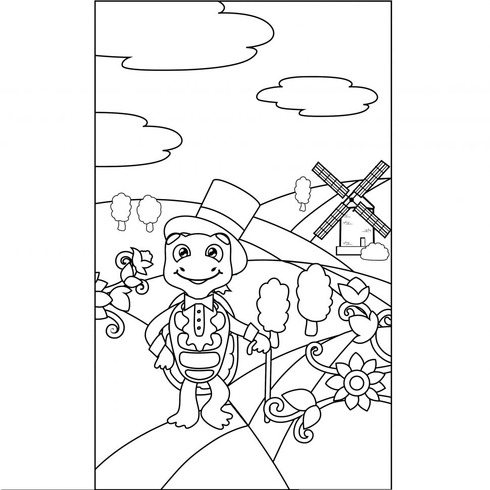 Цветик Холст на подрамнике с эскизом, "Черепашка", 15х25см фото 1 &mdash; PalitraMastera