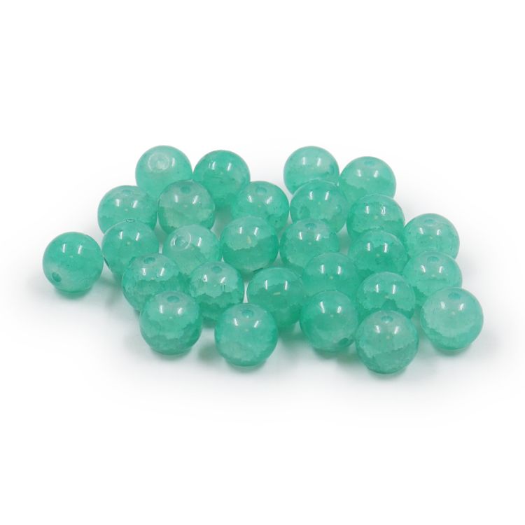 1301137 Бусины стеклянные 'Нефритовое кракле' 8мм, упак/34шт., Astra&amp;Craft (1 бирюза) — PalitraMastera