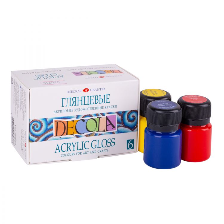 Декола Набор акрил глянцевый  6 шт х 20 мл — PalitraMastera