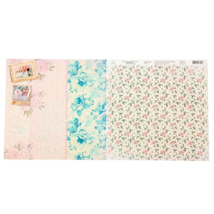 Бумага для скрапбукинга &quot;Цветочные паттерны&quot; 30,5 х 30,5 см, 180 г/м — PalitraMastera