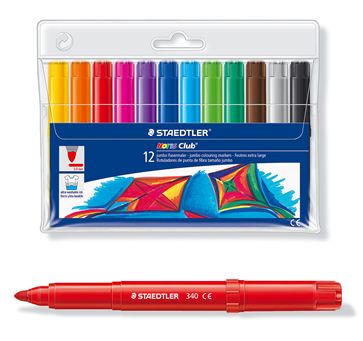 Фломастеры STAEDTLER &quot;Noris Club 340 Jumbo&quot; 12 цв., толщина линии 3мм — PalitraMastera
