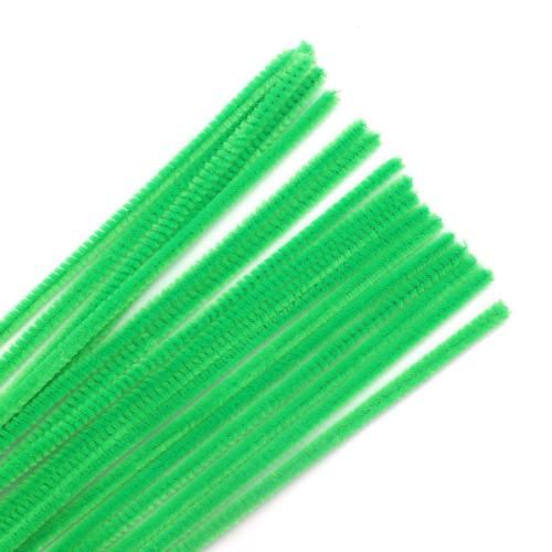 Синель-проволока, 6мм*30см, 30шт/упак, Astra&amp;Craft (A-034 люминисцентный зеленый) — PalitraMastera