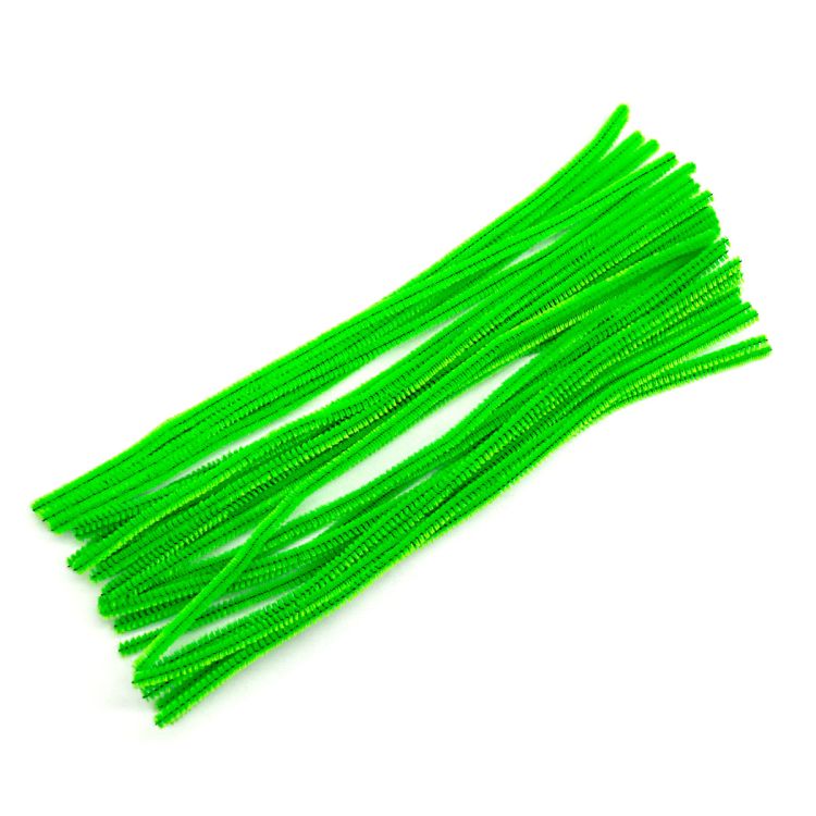 Синель-проволока, 6мм*30см, 30шт/упак, Astra&amp;Craft (A-034 люминисцентный зеленый) — PalitraMastera