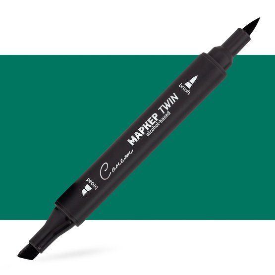 Маркер спиртовой Сонет Twin Brush, темно-зеленый--- — PalitraMastera