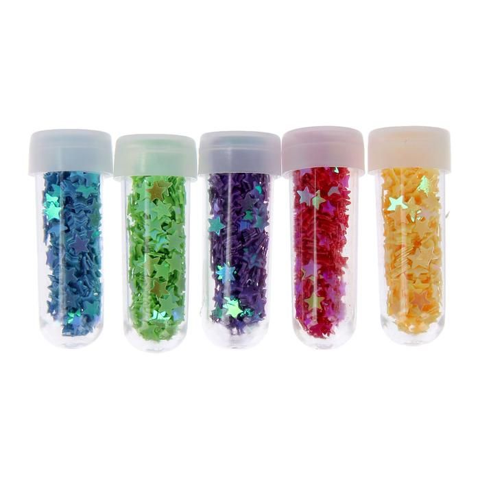 Глиттер набор 50 шт в коробке &quot;Звёздочки&quot; вес 2,6 гр МИКС — PalitraMastera