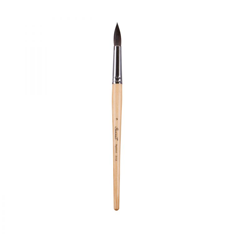 Белка микс круглая, короткая ручка пропитанная лаком Сонет №09  (211209) — PalitraMastera