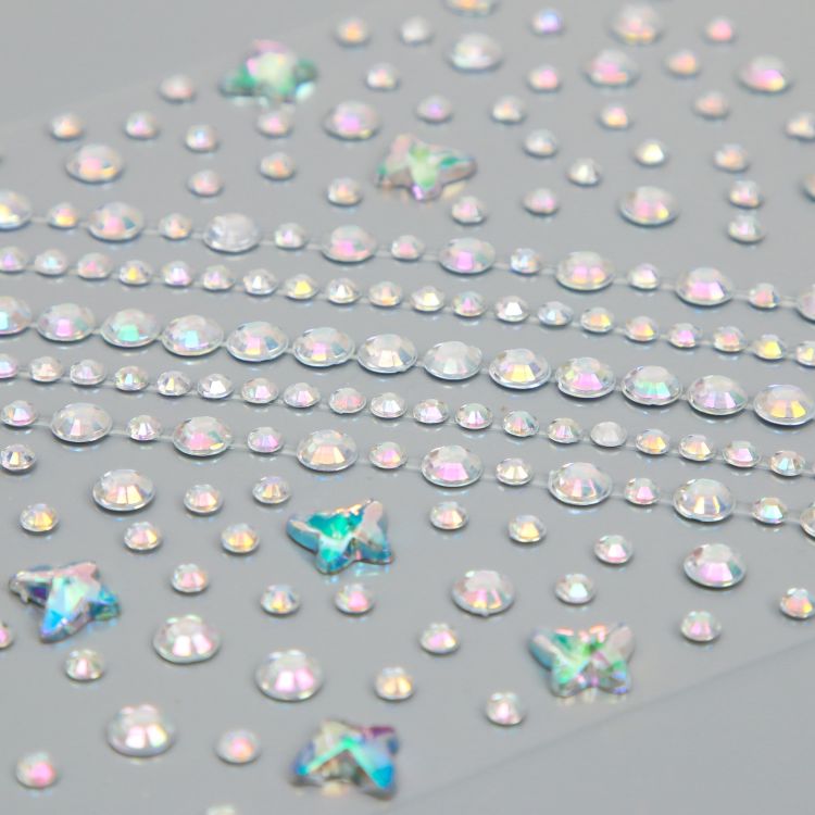 Наклейка пластик стразы "Стразы и бабочки" 12х10 см  9880231 &mdash; PalitraMastera