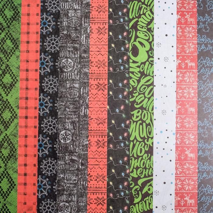Набор бумаги для скрапбукинга «Сильный Новый год», 18 листов, 30,5 х 30,5 см, 180 г/м 5191390 — PalitraMastera