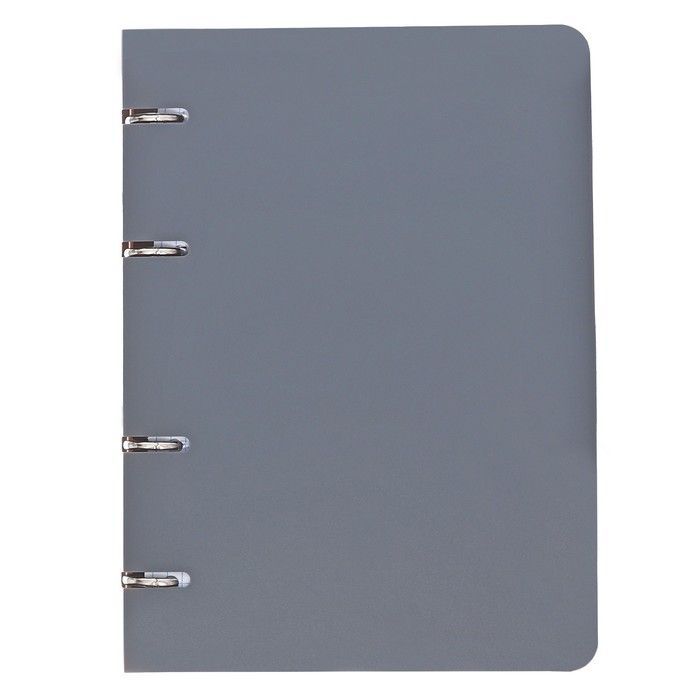 Тетрадь на кольцах A5 80 листов в клетку Calligratа, пластиковая обложка, блок офсет, серая — PalitraMastera