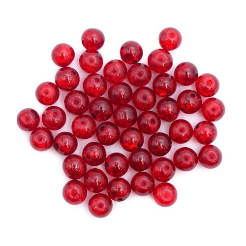 1301138 Бусины стеклянные 'Кракле' 8мм, упак/46шт., Astra&amp;Craft (1 красный) &mdash; PalitraMastera