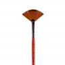 Кисть синтетика, веерная двуцветная, короткая ручка, покрытая лаком №4 фото 1 — PalitraMastera