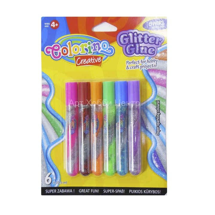 Клей для декорирования "Водоворот" (контурный клей) 6 цветов 10,5 мл в блистере фото 1 — PalitraMastera