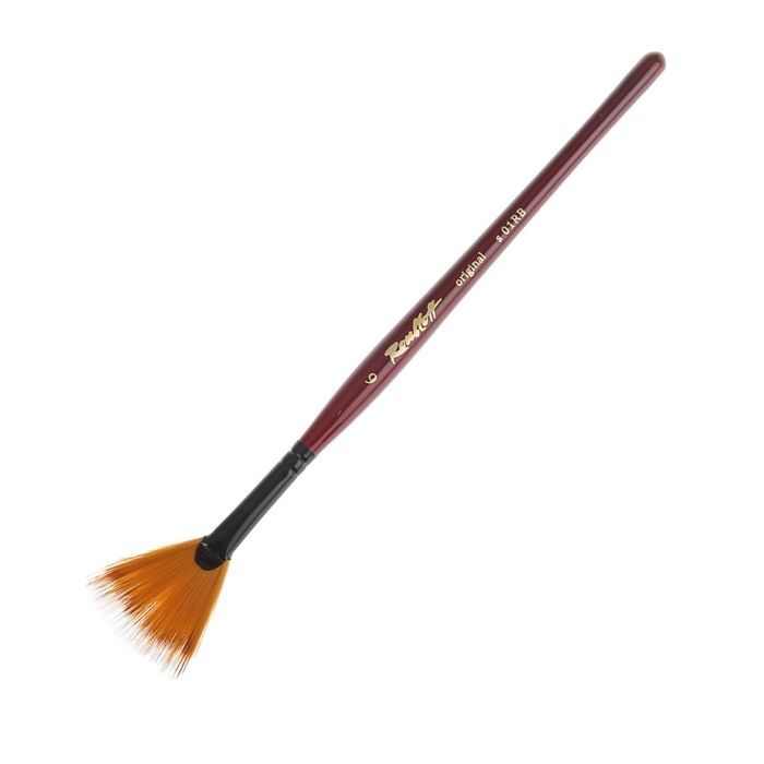 Синтетика веер ручка бордовая №06 под колонок — PalitraMastera