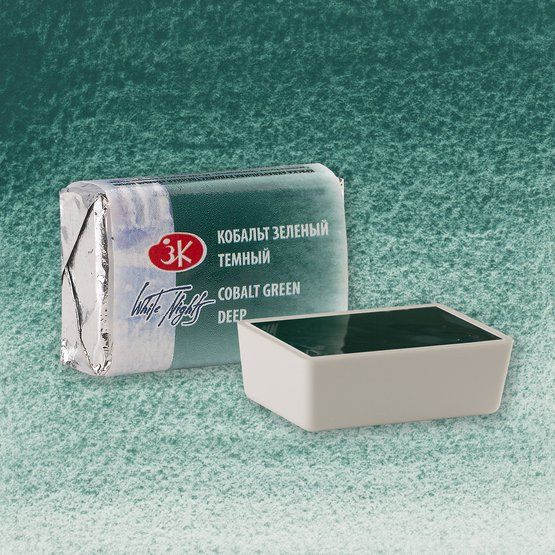 Кобальт зеленый темный акварель Белые Ночи кювета 2,5 мл — PalitraMastera