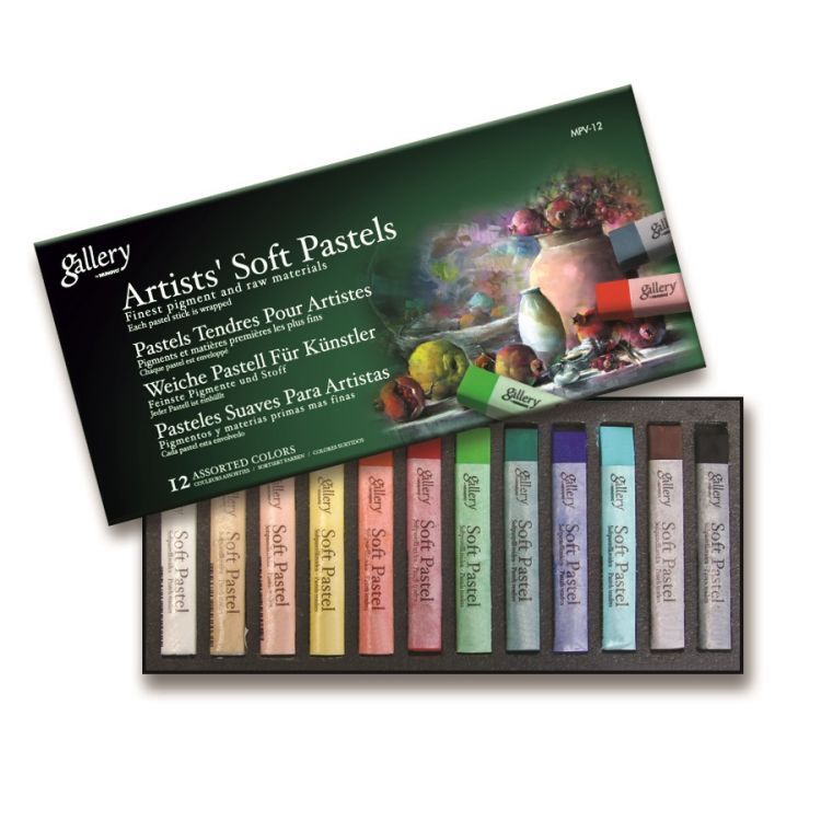 Mungyo Пастель мягкая профессиональная квадратная Ассорти 12 цветов в картонной коробке — PalitraMastera