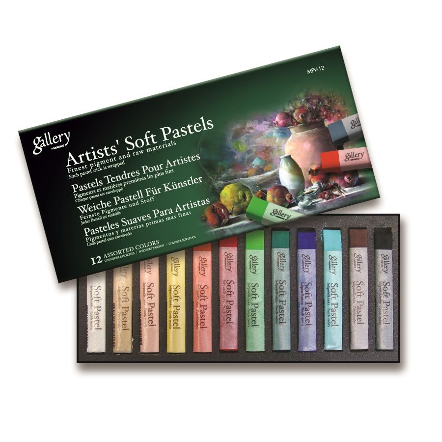 Mungyo Пастель мягкая профессиональная квадратная Ассорти 12 цветов в картонной коробке фото 1 — PalitraMastera