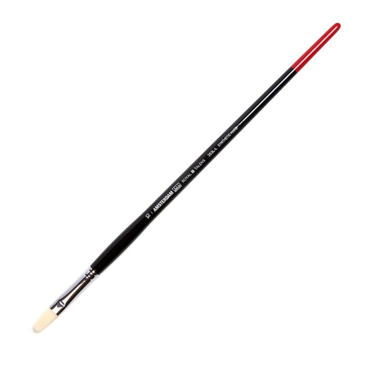 Кисть для акрила Amsterdam 353L жесткая синтетика овальная удлиненная ручка длинная №10 — PalitraMastera