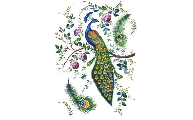 Рисовая бумага для декупажа "Cadence - Craft Premier", А4, 25г/м, "Райский павлин" CP00744-1 фото 1 — PalitraMastera