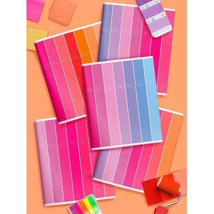 Тетрадь 48 л. А5 кл. скреп. офс. LOREX BE EMOTIONAL мел. карт. двойная обложка запечатка форзаца, soft touch — PalitraMastera