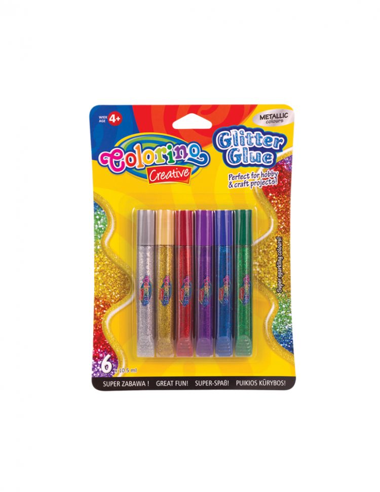 Клей для декорирования "Металлик"(контурный клей) 6 цветов 10,5 мл в блистере фото 1 &mdash; PalitraMastera