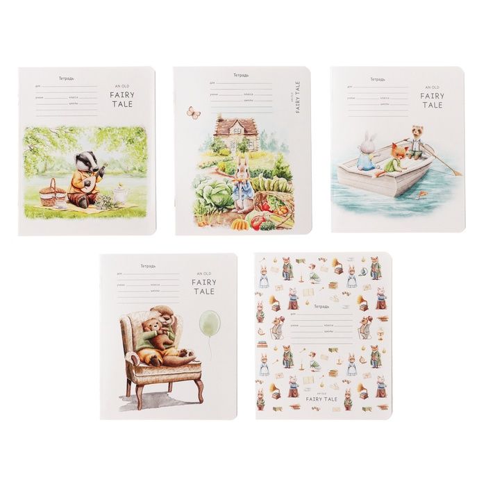 Тетрадь 12 листов в клетку на скрепке Fairy tale, обложка мелованный картон, ВД-лак, МИКС — PalitraMastera