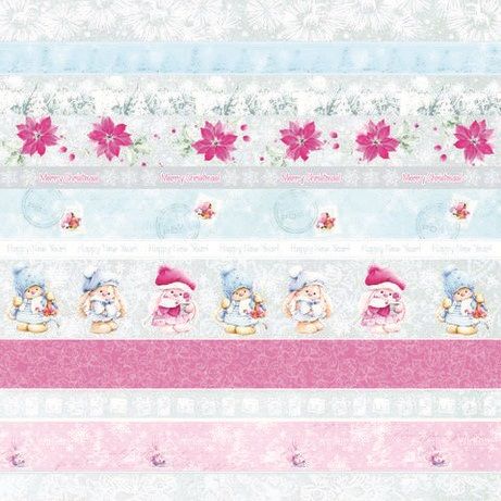 Бумага для скрапбукинга 30,5х30,5 см 190 гр/м одноcторон Зимняя ягодка Карточки 1 (10 шт*уп) — PalitraMastera