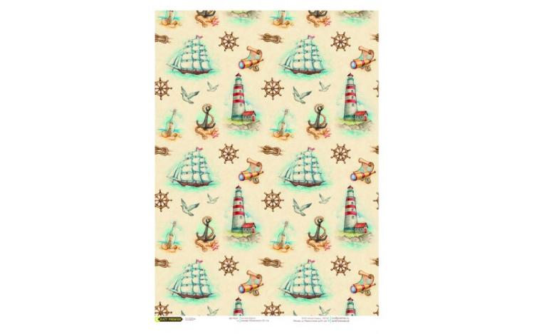 Рисовая бумага для декупажа &quot;Мореплавание&quot; Craft Premier, А4, 25г/м, CPD0672-1 — PalitraMastera