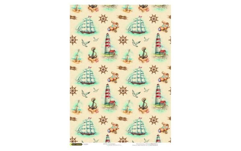 Рисовая бумага для декупажа "Мореплавание" Craft Premier, А4, 25г/м, CPD0672-1 фото 1 — PalitraMastera